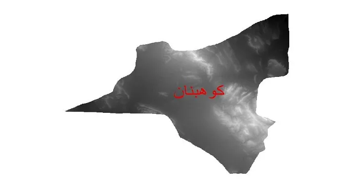 دانلود نقشه دم (DEM) شهرستان کوهبنان | دقت 30 متر