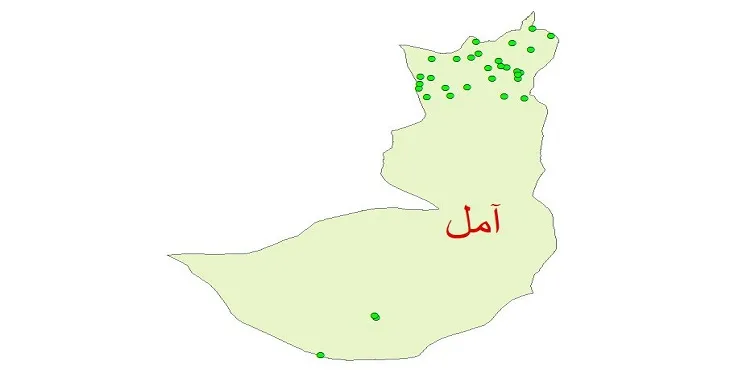 دانلود نقشه شیپ فایل کیفیت آب چاه های شهرستان آمل