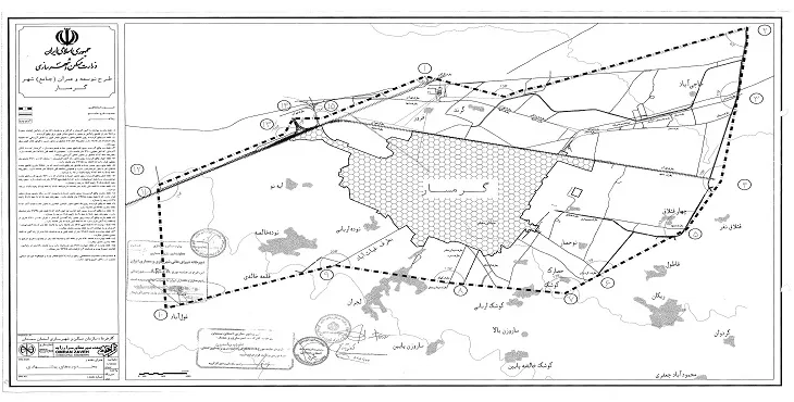 نقشه محدوده و حریم شهر گرمسار | کیفیت بالا