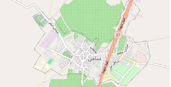 دانلود نقشه شهر سامن + pdf با کیفیت بالا