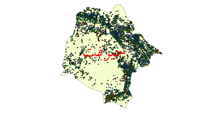 دانلود نقشه شیپ فایل جمعیت نقاط شهری و روستایی شهرستان جیرفت از سال 1335 تا 1395
