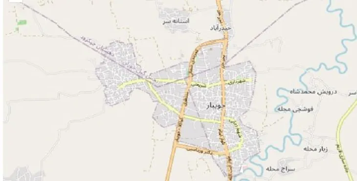 دانلود نقشه شهر جویبار + pdf با کیفیت بالا