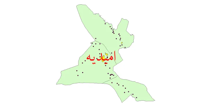 دانلود نقشه شیپ فایل (GIS) تقسیمات سیاسی شهرستان امیدیه سال 1400