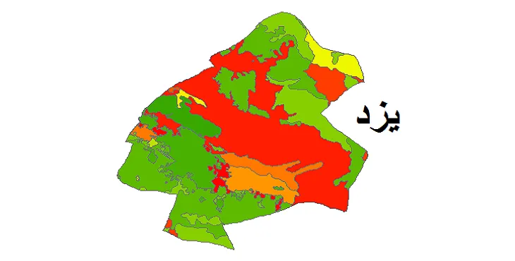 بروزترین نقشه شیپ فایل کاربری اراضی شهرستان یزد + PDF