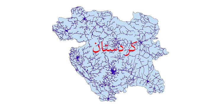 دانلود نقشه شیپ فایل (GIS) راه های استان کردستان