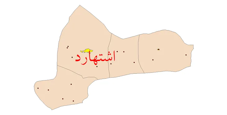 دانلود نقشه شیپ فایل (GIS) تقسیمات سیاسی شهرستان اشتهارد سال 1400