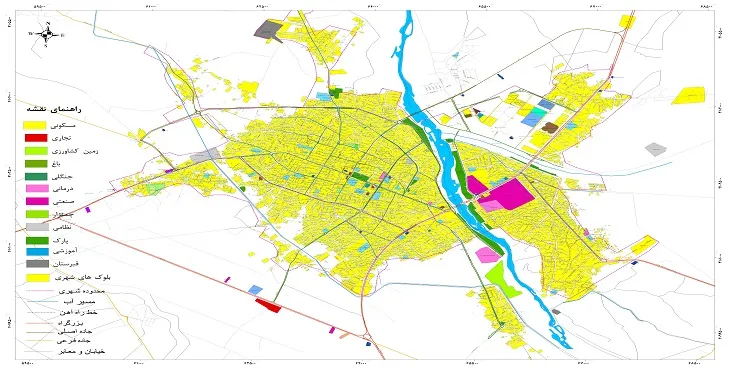 نقشه شیپ فایل (GIS) شهر میاندوآب 1404 + عکس با کیفیت
