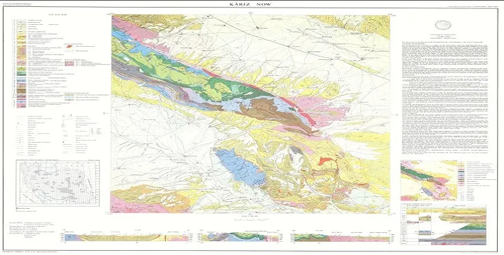 نقشه زمین‌ شناسی محدوده شهری کاریز نو + تصویر با کیفیت بالا