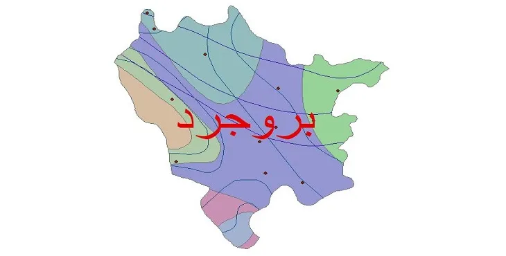 نقشه شیپ فایل اقلیمشناسی شهرستان بروجرد + 7 لایه اقلیمی