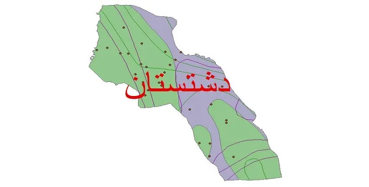 نقشه شیپ‌ فایل اقلیم‌شناسی شهرستان دشتستان + 7 لایه اقلیمی