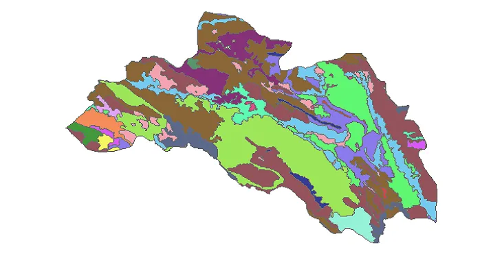 بروزترین نقشه شیپ فایل کاربری اراضی شهرستان لردگان + PDF