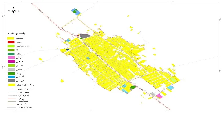 نقشه شیپ فایل (GIS) شهر زاهدشهر 1404 + عکس با کیفیت