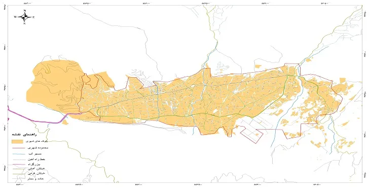 نقشه خیابان‌ها و معابر شهر لواسان + عکس کیفیت بالا