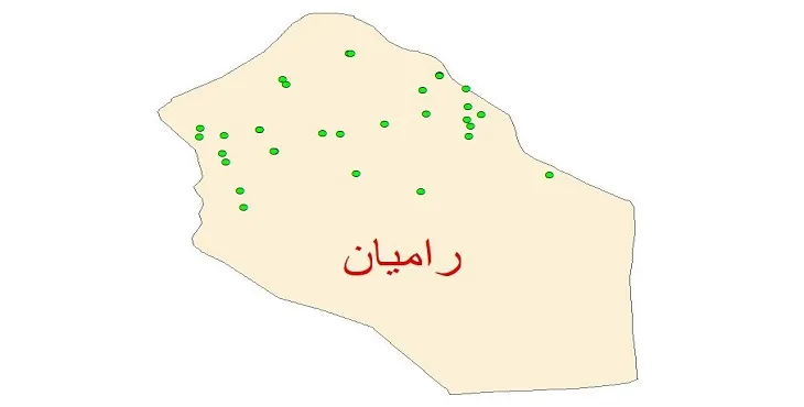 دانلود نقشه شیپ فایل کیفیت آب چاه های شهرستان رامیان