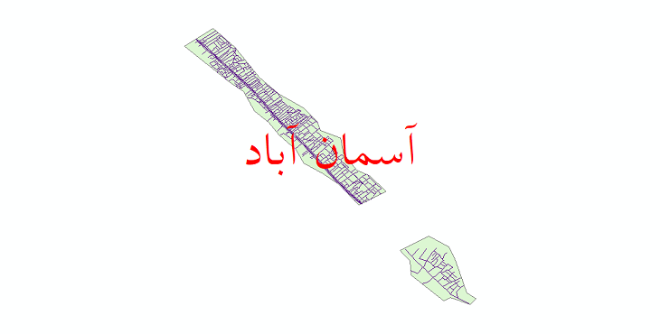 دانلود نقشه شیپ فایل شبکه معابر شهر آسمان آباد سال 1401