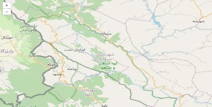دانلود نقشه شهرستان سروآباد + pdf با کیفیت بالا