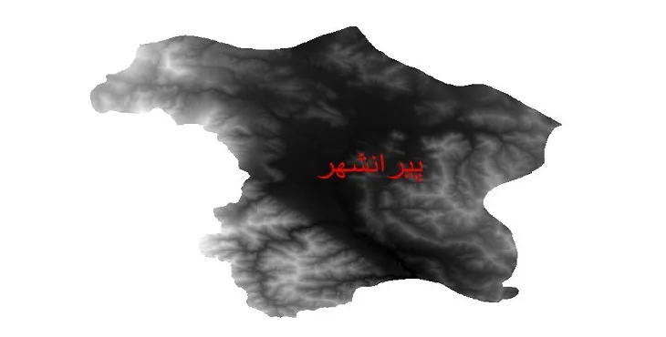 دانلود نقشه دم (DEM) شهرستان پیرانشهر | دقت 30 متر