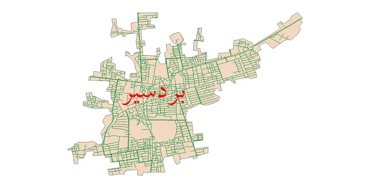 دانلود نقشه شیپ فایل شبکه معابر شهر بردسیر