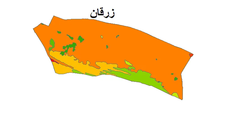 بروزترین نقشه شیپ فایل کاربری اراضی شهرستان زرقان + PDF