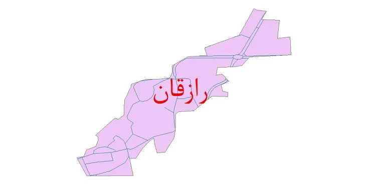 دانلود نقشه شیپ فایل شبکه معابر شهر رازقان
