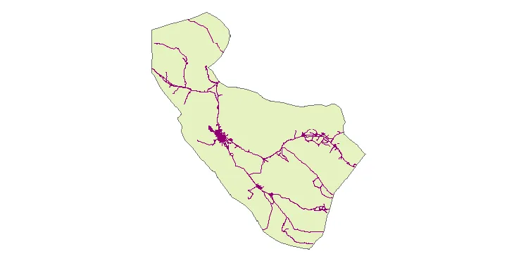 جدیدترین نقشه شیپ فایل راه های شهرستان فسا + PDF