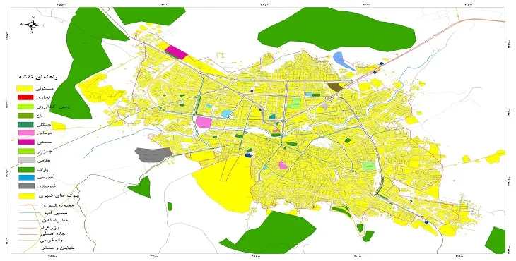 نقشه شیپ فایل (GIS) شهر بانه 1404 + عکس با کیفیت
