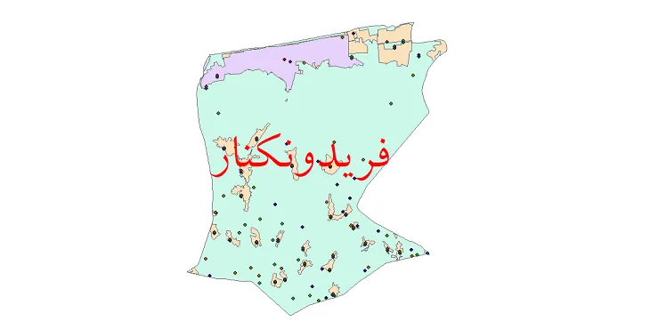 دانلود نقشه شیپ فایل جمعیت نقاط شهری و روستایی شهرستان فریدونکنار از سال 1335 تا 1395