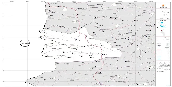 نقشه روستاهای شهرستان انگوت + کیفیت بالا