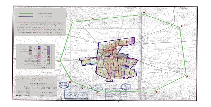 نقشه محدوده و حریم شهر بیرجند | کیفیت بالا