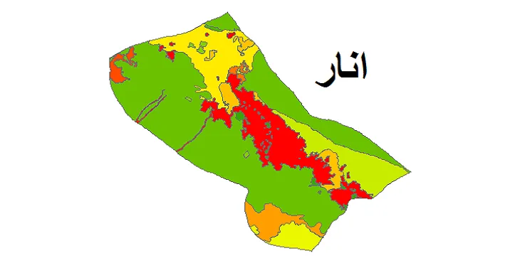 بروزترین نقشه شیپ فایل کاربری اراضی شهرستان انار + PDF