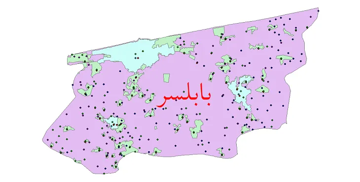 دانلود نقشه شیپ فایل جمعیت نقاط شهری و روستایی شهرستان بابلسر از سال 1335 تا 1395