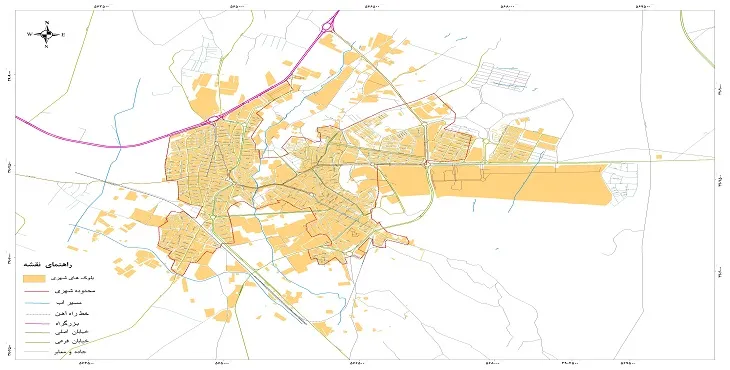 نقشه خیابان‌ها و معابر شهر پیشوا + عکس کیفیت بالا