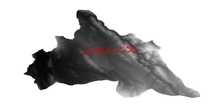 دانلود نقشه دم (DEM) شهرستان ثلاث باباجانی | دقت 30 متر