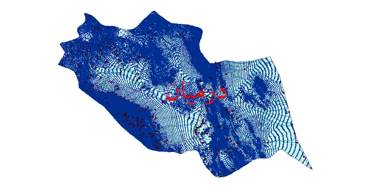 دانلود نقشه های شیپ فایل شهرستان درمیان + کاملترین لایه GIS