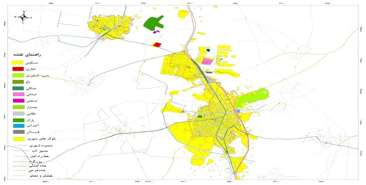 نقشه شیپ فایل (GIS) شهر ملکان 1404 + عکس با کیفیت