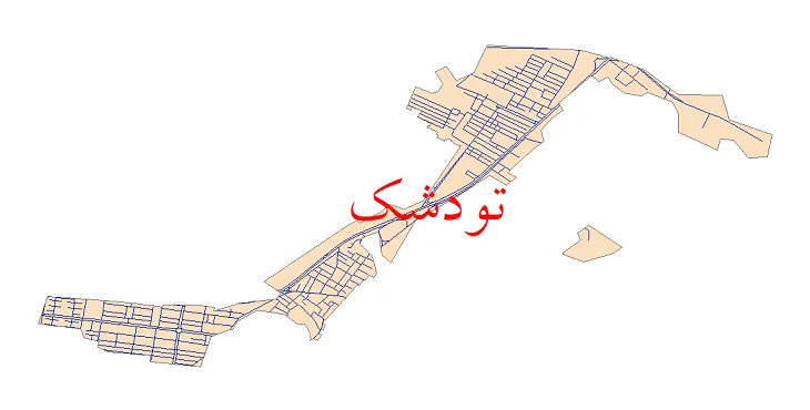 دانلود نقشه شیپ فایل شبکه معابر شهر تودشک