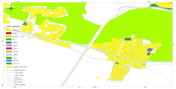 نقشه شیپ فایل (GIS) شهر کرکوند 1404 + عکس با کیفیت