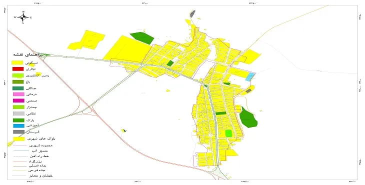 نقشه شیپ فایل (GIS) شهر بوئین میاندشت سال 1404 + عکس با کیفیت