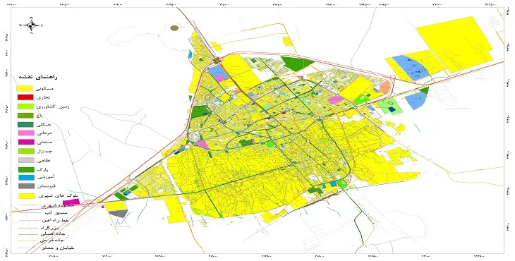 نقشه شیپ فایل (GIS) شهر سمنان 1404 + عکس با کیفیت
