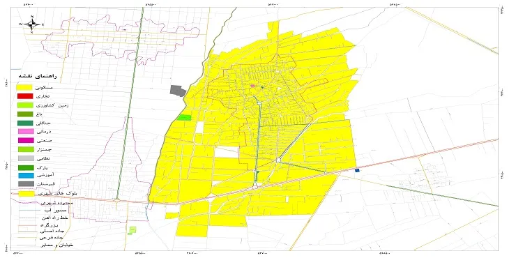 نقشه شیپ فایل (GIS) شهر کوشک 1404 + عکس با کیفیت