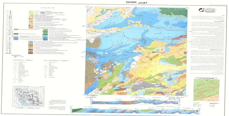 نقشه زمین‌ شناسی محدوده شهری دوزین + تصویر با کیفیت بالا