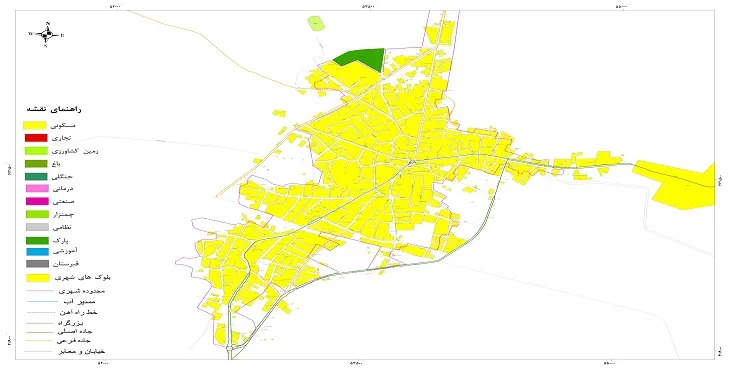 نقشه شیپ فایل (GIS) شهر چهاربرج 1404 + عکس با کیفیت