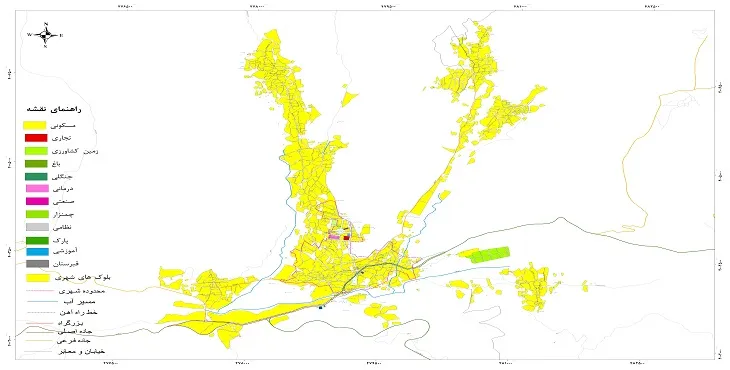 نقشه شیپ فایل (GIS) شهر طالقان 1404 + عکس با کیفیت