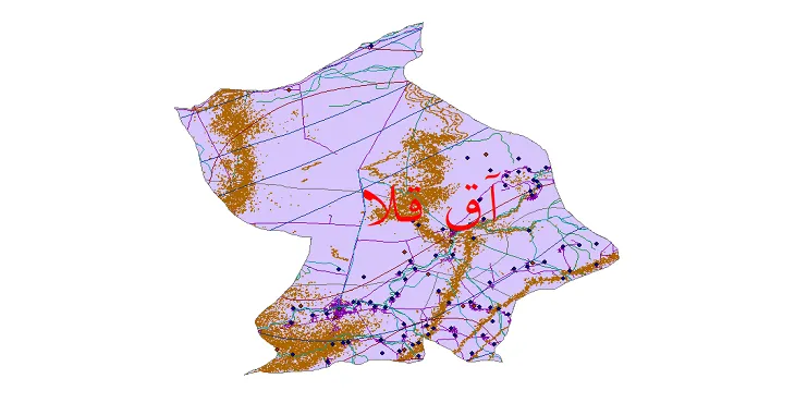 دانلود نقشه های شیپ فایل شهرستان آق قلا + کاملترین لایه GIS