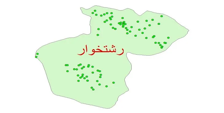 دانلود نقشه شیپ فایل کیفیت آب چاه های شهرستان رشتخوار