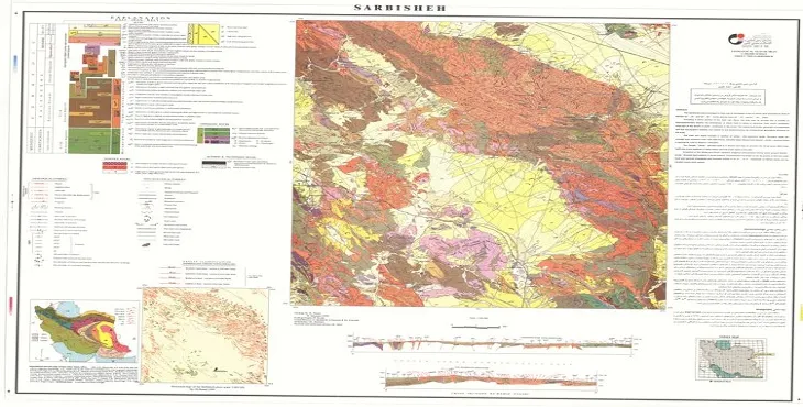 نقشه زمین شناسی محدوده شهری سربیشه + تصویر با کیفیت بالا