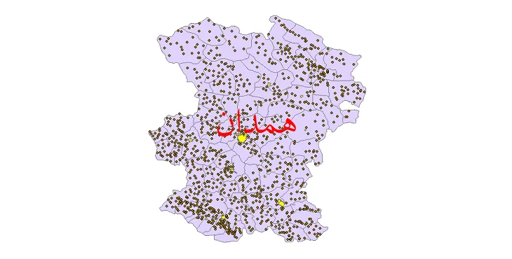 دانلود نقشه شیپ فایل (GIS) تقسیمات سیاسی استان همدان سال 1400