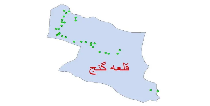 دانلود نقشه شیپ فایل کیفیت آب چاه های شهرستان قلعه گنج