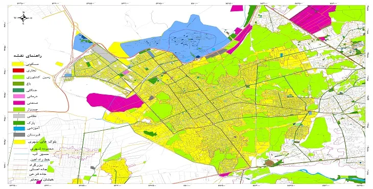 نقشه شیپ فایل (GIS) شهر خمینی شهر سال 1404 + عکس با کیفیت