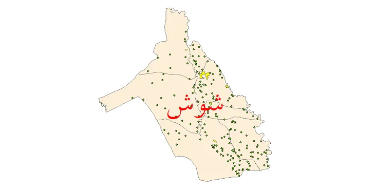 دانلود نقشه شیپ فایل (GIS) تقسیمات سیاسی شهرستان شوش سال 1400